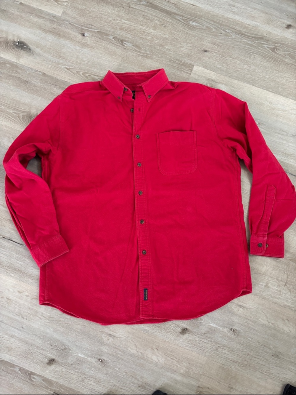 Woolrich Men's 100% cotton Classic Red Button-Down Shirt XL